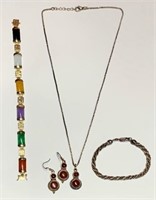 Carnelian Necklace/Earrings & 2 Bracelets