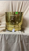 Brass footed waste bucket