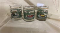4x Early Automotive Themed Drinking Glasses