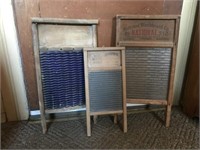 3 Vintage Washboards