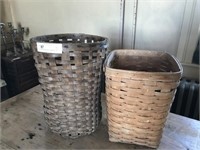 Tall Vintage Basket and Longaberger Trash Can