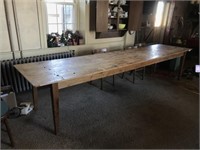 Antique Softwood Tapered Leg Farm Style Table