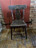 Early Paint-Decorated Plank Bottom Chair