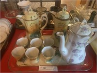 3 Decorative Chocolate Pots and 6 Cups
