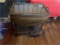 Wooden Tea Cart with Removable Tray