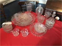 21pcs of Pressed and Pattern Glass