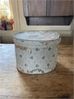 Early Wall Paper Decorated Hat Box