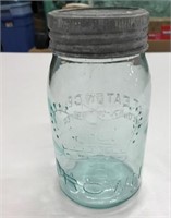Glass Crown Mason Jar w/ T. Eaton Co. Stamped