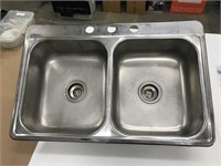 Stainless Double Sink 32x21"