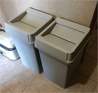 pair of trash cans