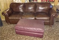 leather couch and ottoman