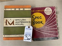 ‘56 Mercury Maint. Manual & Spec Book
