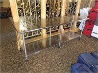 stainless steel prep table on casters
8'L x 30"W