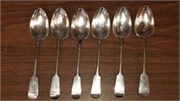 6 large silver plated serving spoons