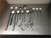stainless steel spoons, ladles, cups