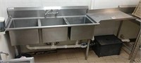 stainless steel 3 bin sink