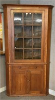 CHERRY CORNER CUPBOARD WITH GLAZED UPPER DOOR