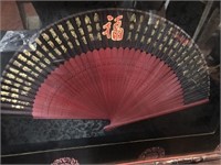 Shadow Box Framed Oriental Fan 17.5" x 24"