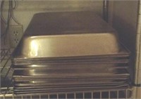 13 full sized steam table pans - shallow