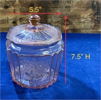 Depression Glass Biscuit Jar