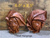 Hardened Leather African Face Wall Hangings