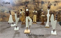 Cuban Musicians/Dancers Handcrated Wood & Sand Art
