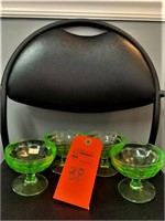 4 Uranium Glass sherbet cups