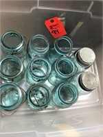 Blue Mason jars