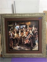 HUGE musical orchestra art print in frame