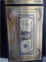 $1 SILVER CERTIFICATE 1957 WITH COA