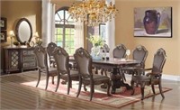 Double Pedestal Dining Table Set 9