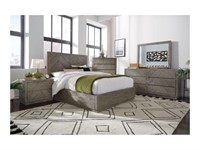 3pc Herringbone Wood Rustic King Bedroom set