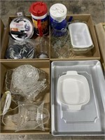 3 Boxes of Glassware, Vases, Thermas, Miscellanous