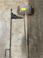 Antique Hand Vacuum and Sign Post