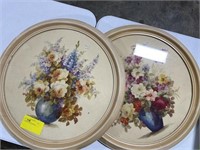 2 Round Floral Pictures
