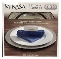 New Mikasa 13.5" Set Of 4 Chargers Crafted Of
