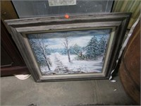 SMALL SIGNED SNOW PAINTING