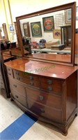 7 Drawer mahogany dresser, with an attached large