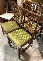 5 side chairs, 4 matching vintage dining chairs,