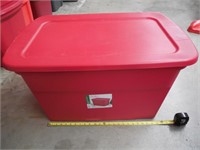 Red Storage Tote, Sterilite 30 Gallon