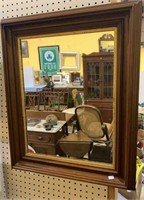 Antique mahogany box frame mirror with gold