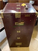 Large Hartman burgundy trunk, brass hinges and