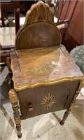 Antique 1930s smokers cabinet, with a copper