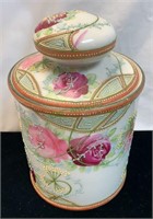 Hand painted Nippon porcelain tobacco jar, hand