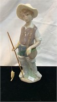 Spanish Lladro porcelain figure, fishing boy,