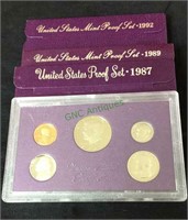 Coins, 1987 1989 1992 proof sets(1178)