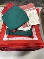 Box of Table Placemats and Cloth Napkins