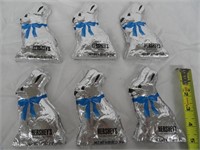 6- Hershey's Solid Chocolate Bunnies 4.25oz.Ea.