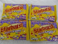 4- Bags Starburst Mix Minis & Jellybeans 10oz.Ea