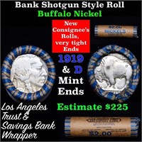 Buffalo Nickel Shotgun Roll in Old Bank Style 'Los